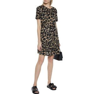 Current Elliott The Crystal Leopard Print Linen Jersey Mini Dress size 0